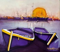 Salman Farooqi, 30 x 36 Inch, Acrylic on Canvas, Cityscape Painting, AC-SF-617